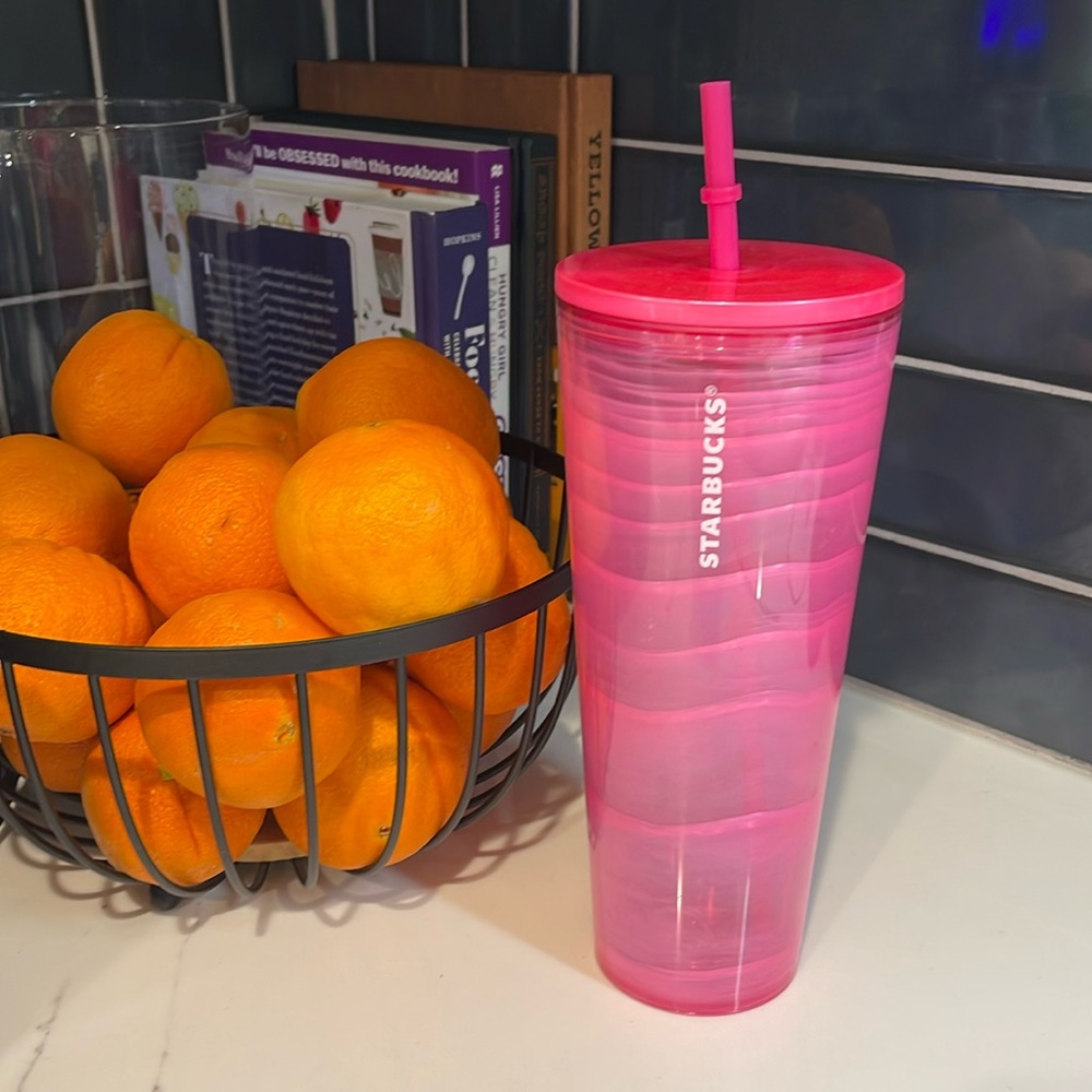 2023 Summer Bubblegum Pink Striped Cold Cup
